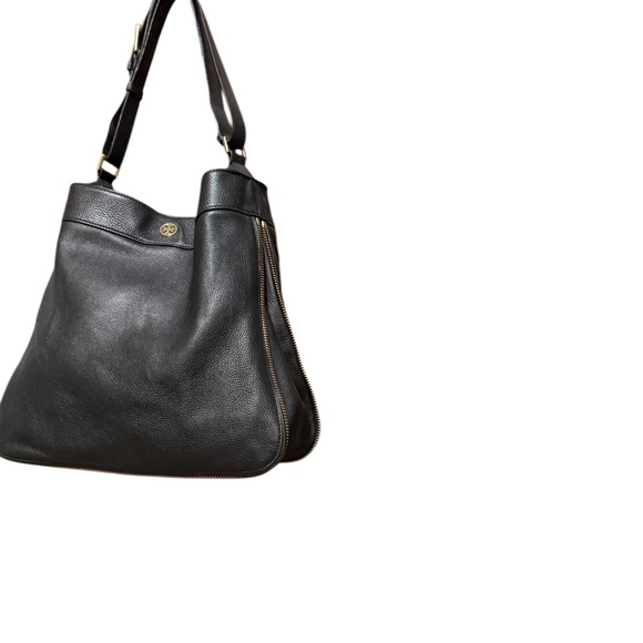 Tory Burch Robinson Black Pebbled Leather Hobo Bag - Picture 4 of 15